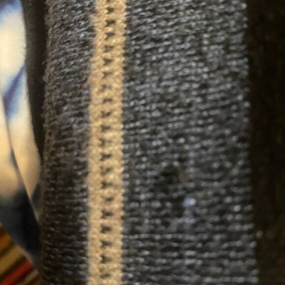 Chereskin Black/Blue/Gray stripe 1/4 button sweater, size XL - Picture 4 of 4